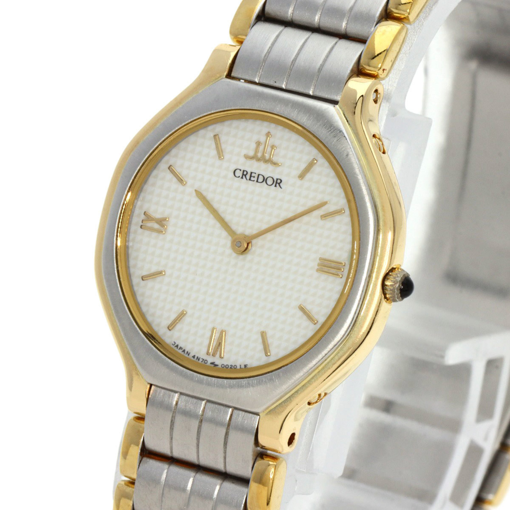 Seiko 4N70-0010 Credor combination watch, stainless steel/SSxK18YG, ladies', SEIKO