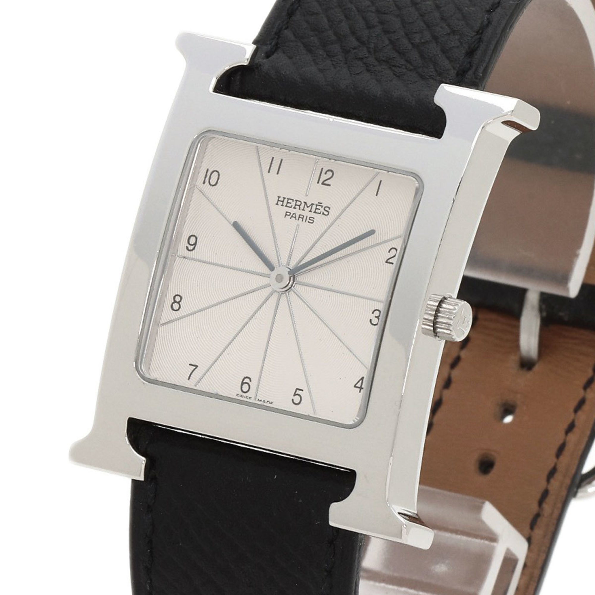Hermes HH1.710 H Watch Stainless Steel/Leather Men's HERMES