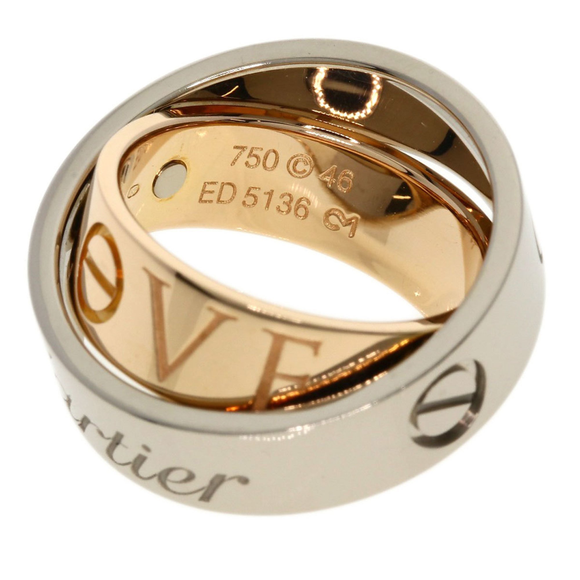 Cartier Secret Love Ring #46 K18 White Gold/K18PG Women's CARTIER
