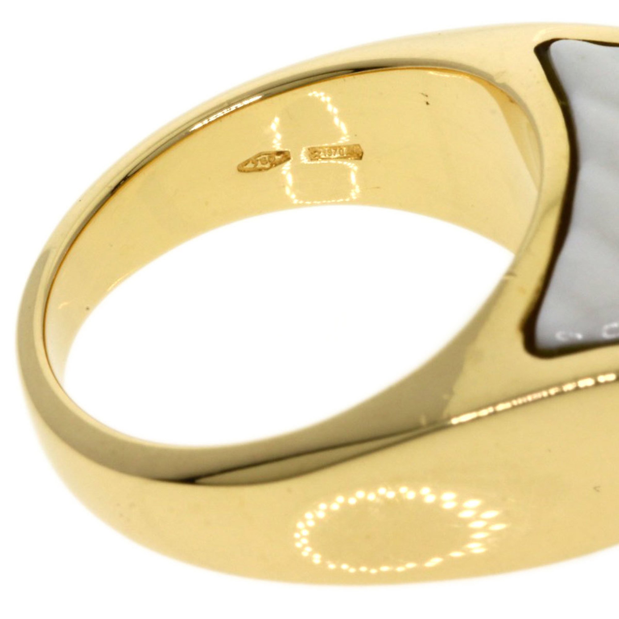 BVLGARI Tronchetto White Ceramic Ring, 18K Yellow Gold, Women's