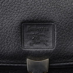 Burberry Nova Check Shadow Horse Handbag Shoulder Bag Black Silver Leather Women's BURBERRY