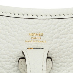 Hermes Evelyn TPM Shoulder Bag White Gold Taurillon Clemence Women's HERMES