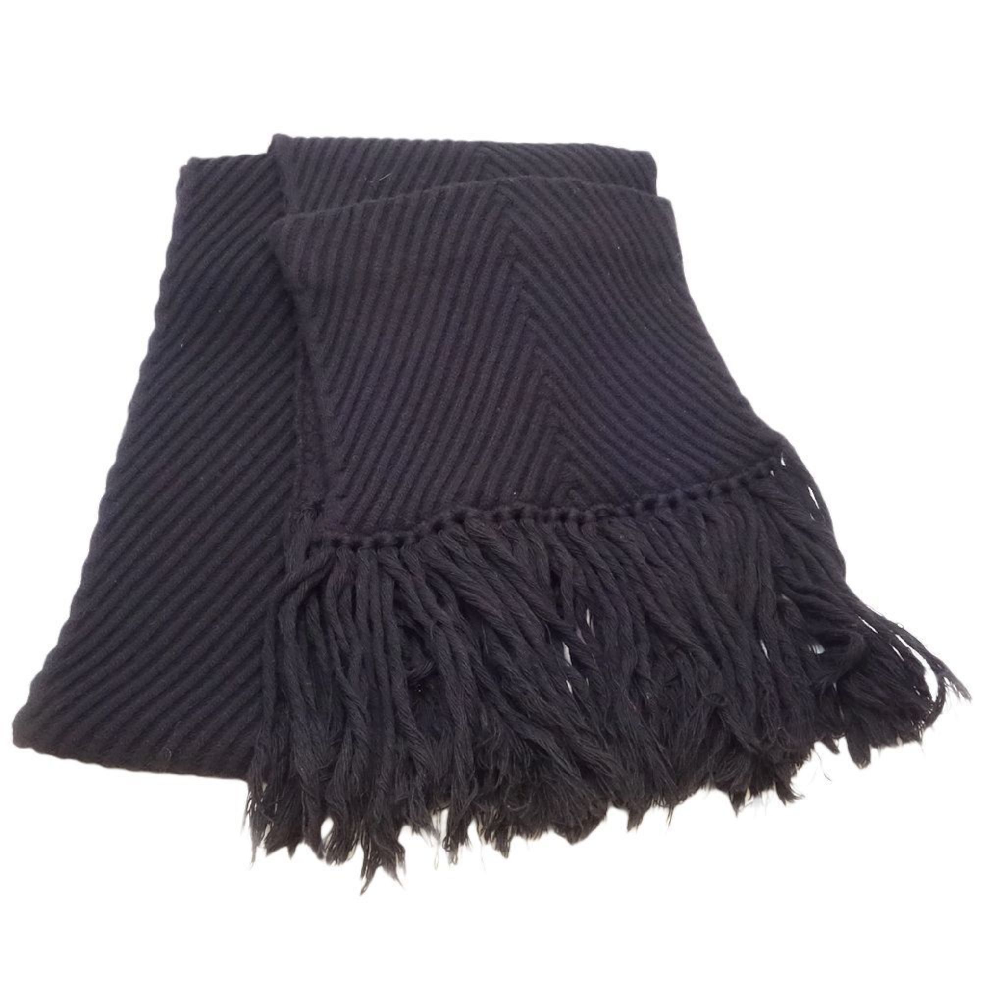 LOUIS VUITTON Louis Vuitton Scarf Wool Cashmere Noir Black 180372