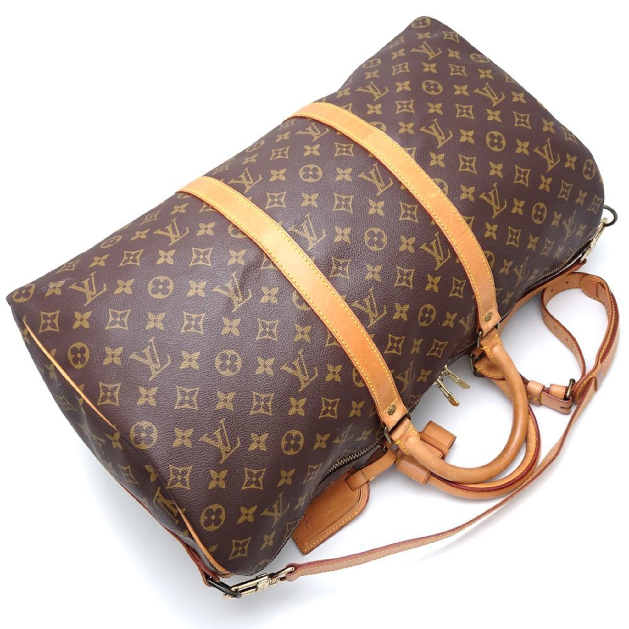 LOUIS VUITTON Louis Vuitton Monogram Keepall Bandouliere 50 M41416 Boston Bag Brown 351143