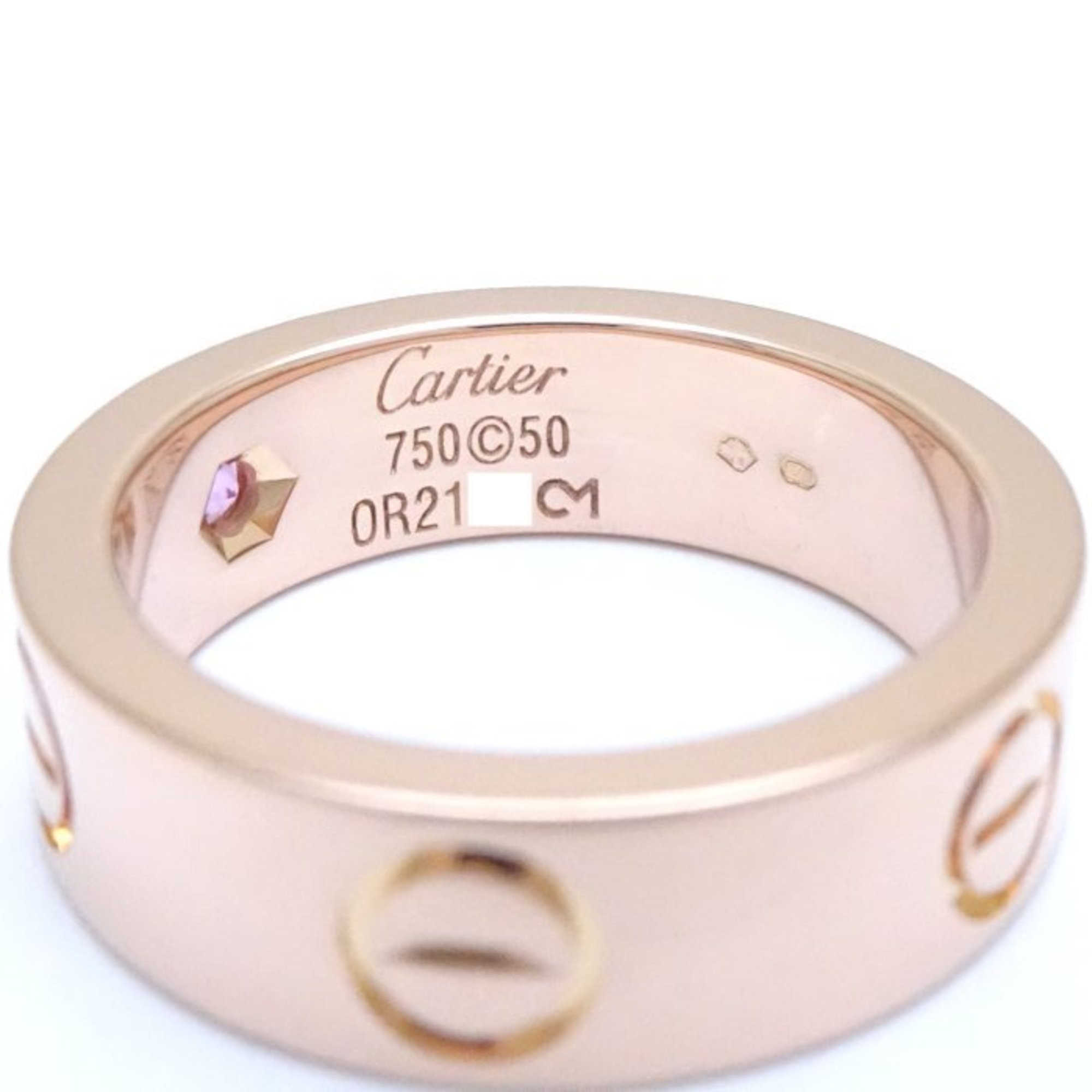 CARTIER Cartier Love Ring 1P Pink Sapphire #50 K18PG Gold 291617