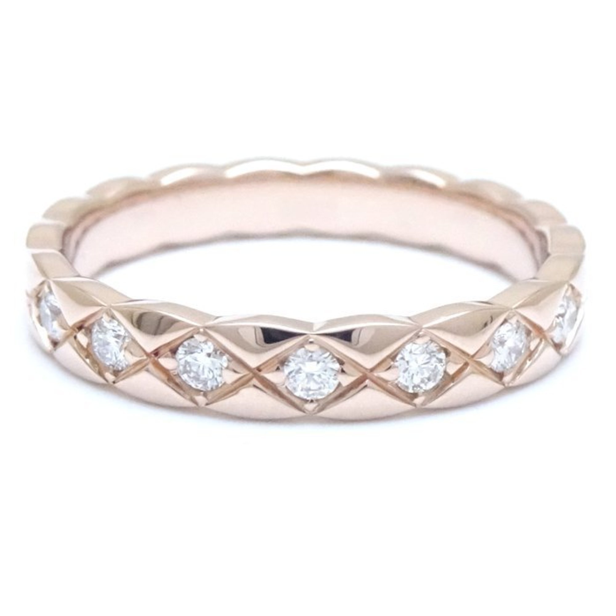 CHANEL Coco Crush Ring Diamond #52 J11786 K18PG Pink Gold 291610