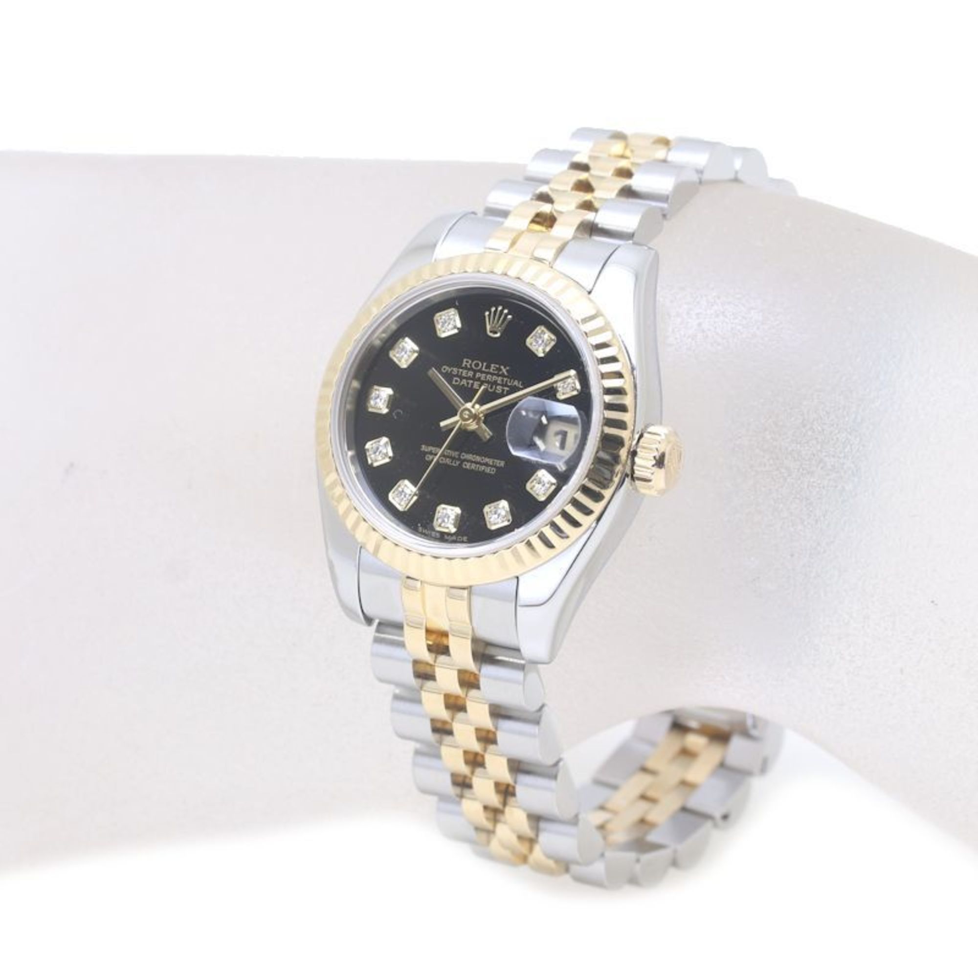 ROLEX Rolex Datejust 179173G 10P Diamond K18YG Yellow Gold x Stainless Steel Ladies 39401 Watch