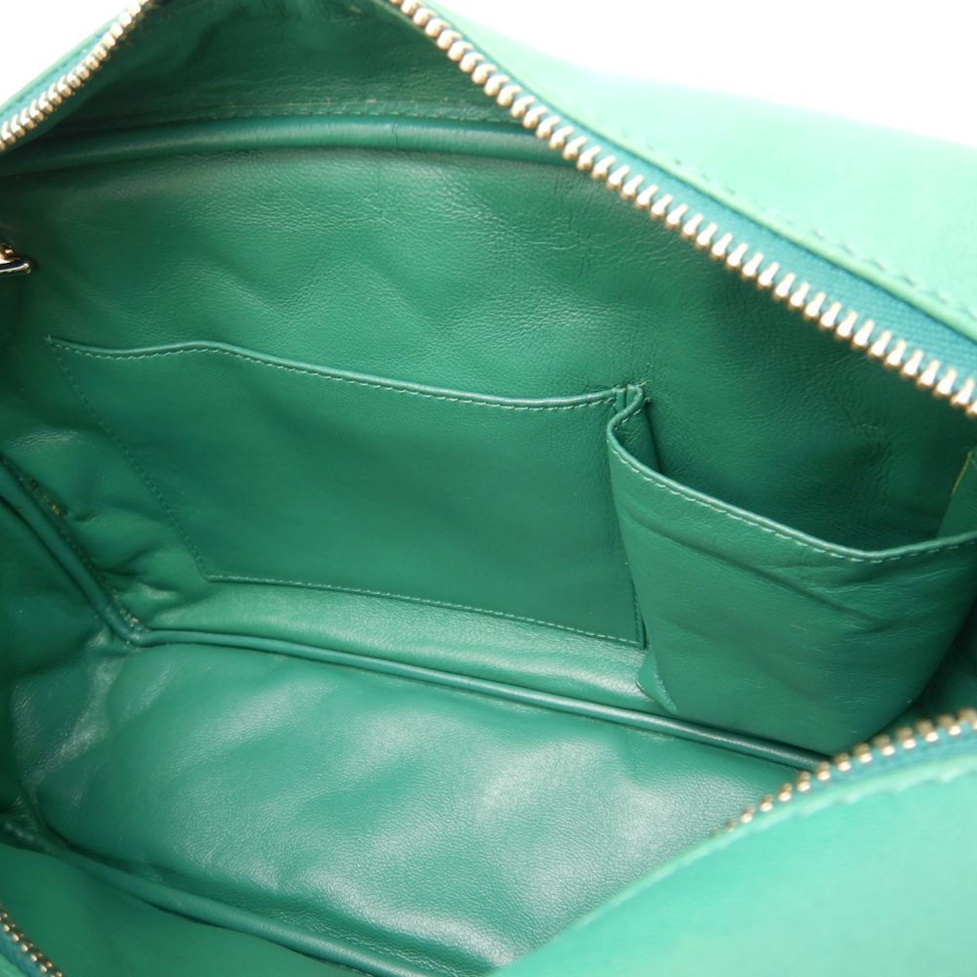 CHANEL 2.55 Matelasse Chain Shoulder Bag Lambskin Green 251649