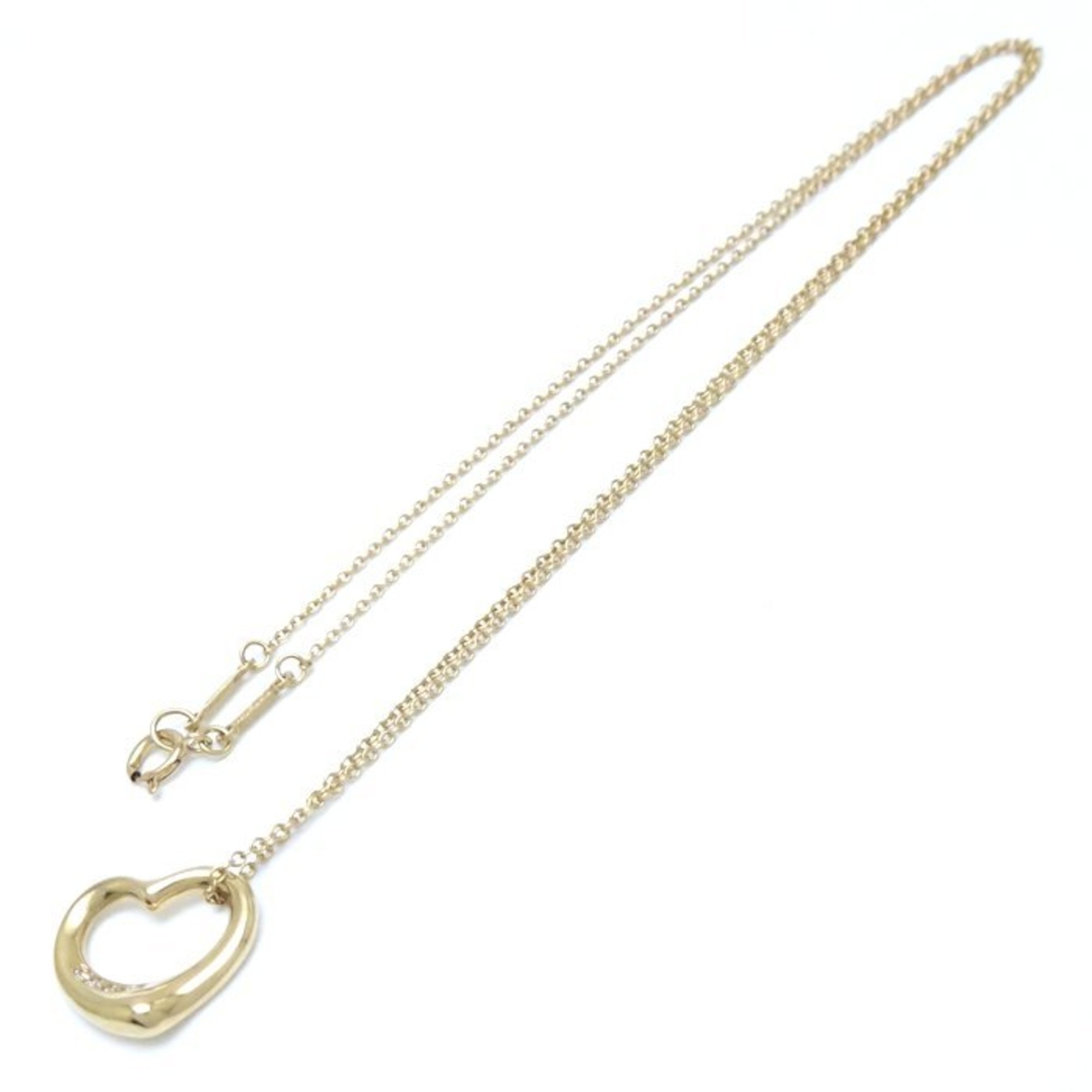 TIFFANY&Co. Tiffany Heart Necklace 5P Diamond Elsa Peretti K18YG Yellow Gold 291640
