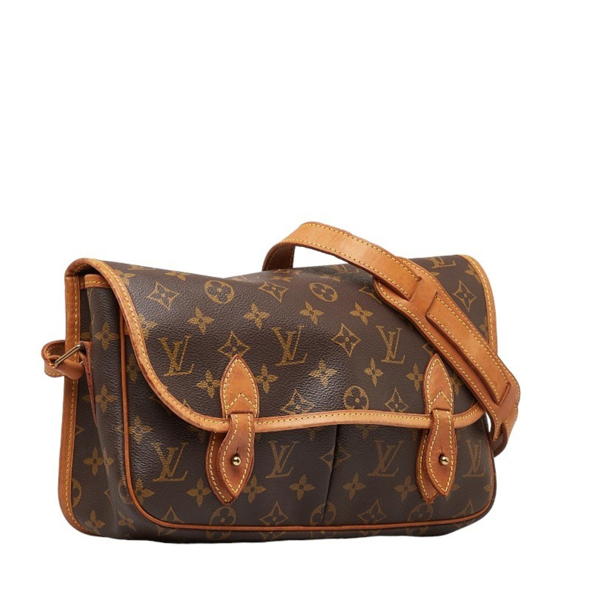 Louis Vuitton Monogram Gibessier MM Shoulder Bag M42247 Brown PVC Leather Women's LOUIS VUITTON