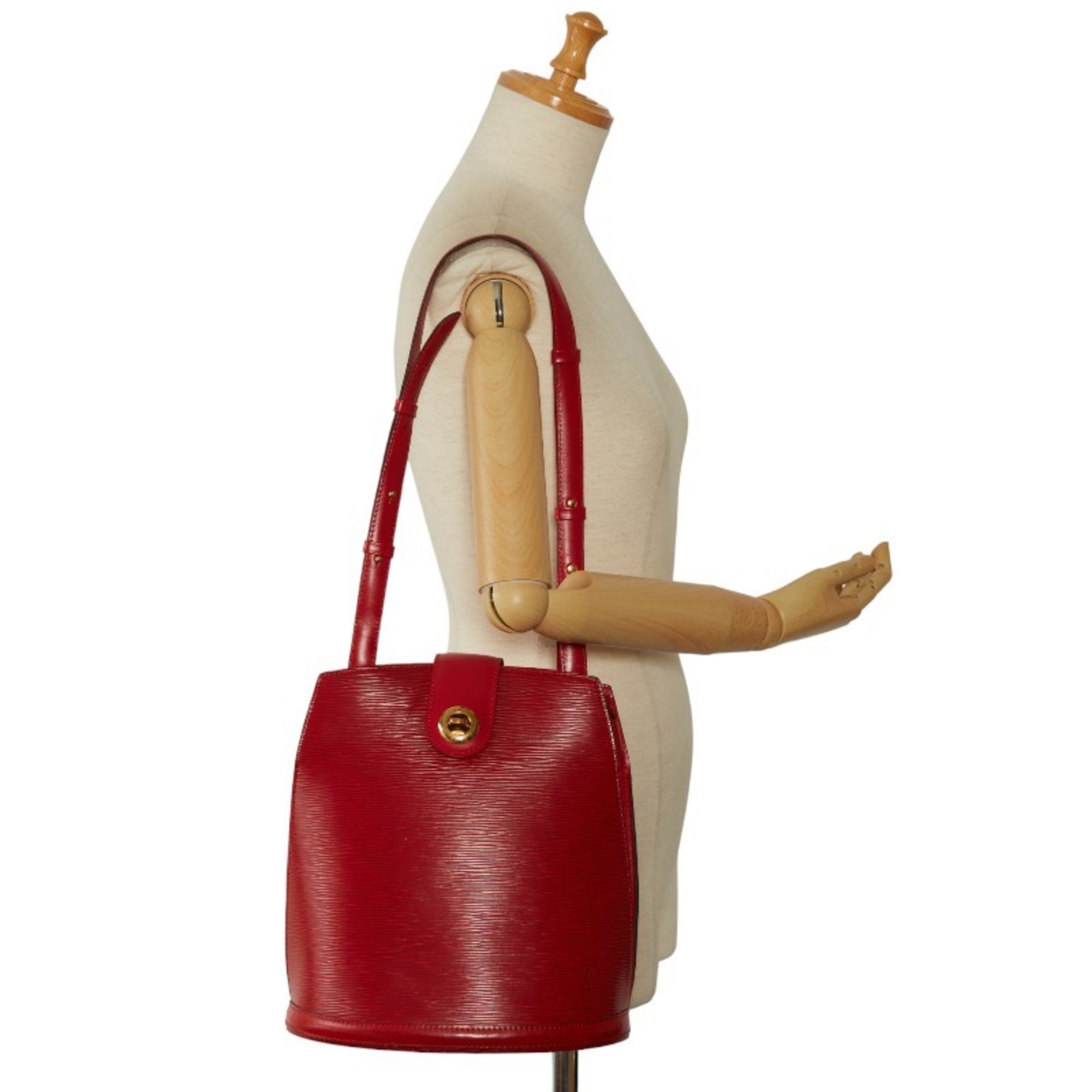 Louis Vuitton Epi Cluny Shoulder Bag M52257 Castilian Red Leather Women's LOUIS VUITTON