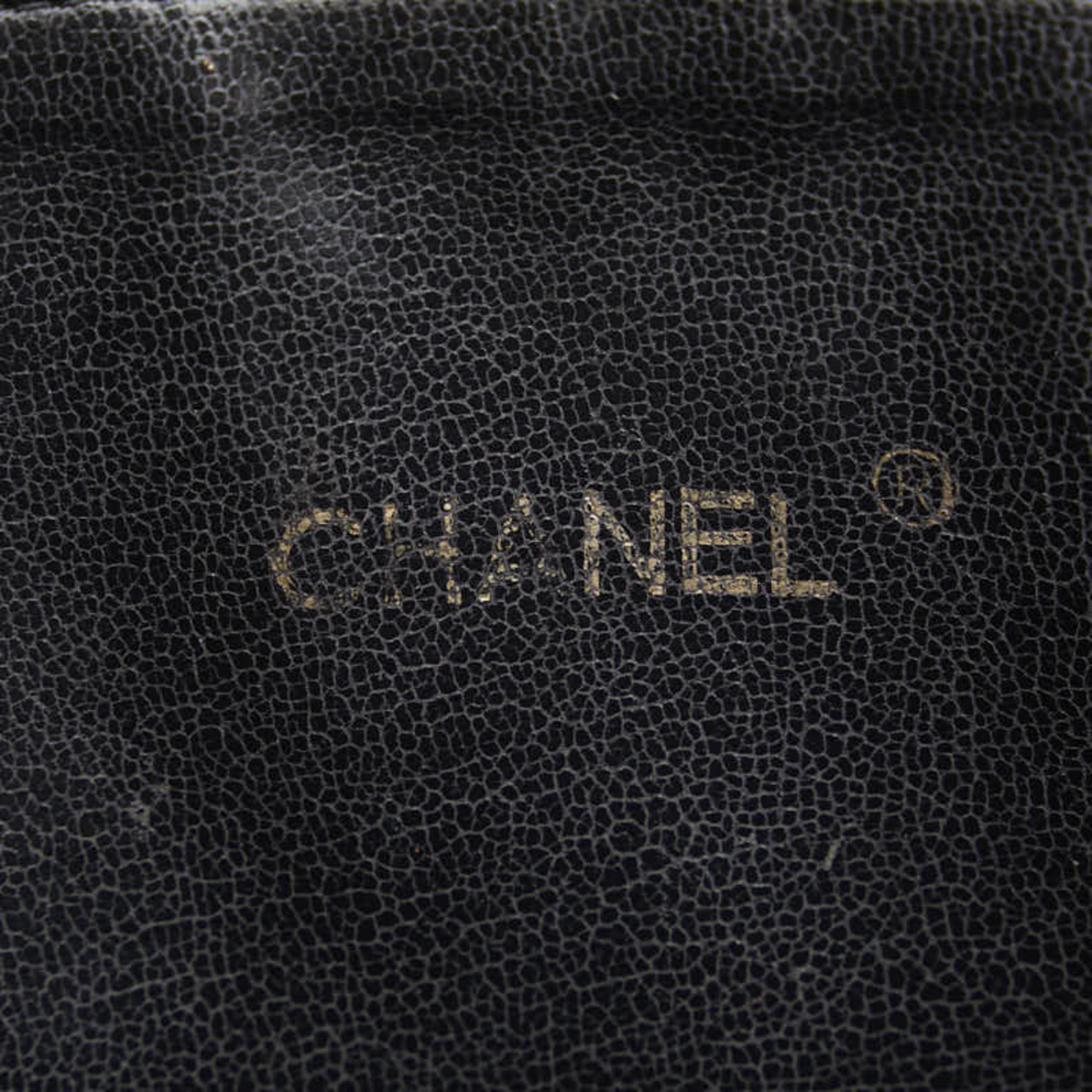 Chanel Coco Mark Tote Bag Shoulder Black Caviar Skin Women's CHANEL