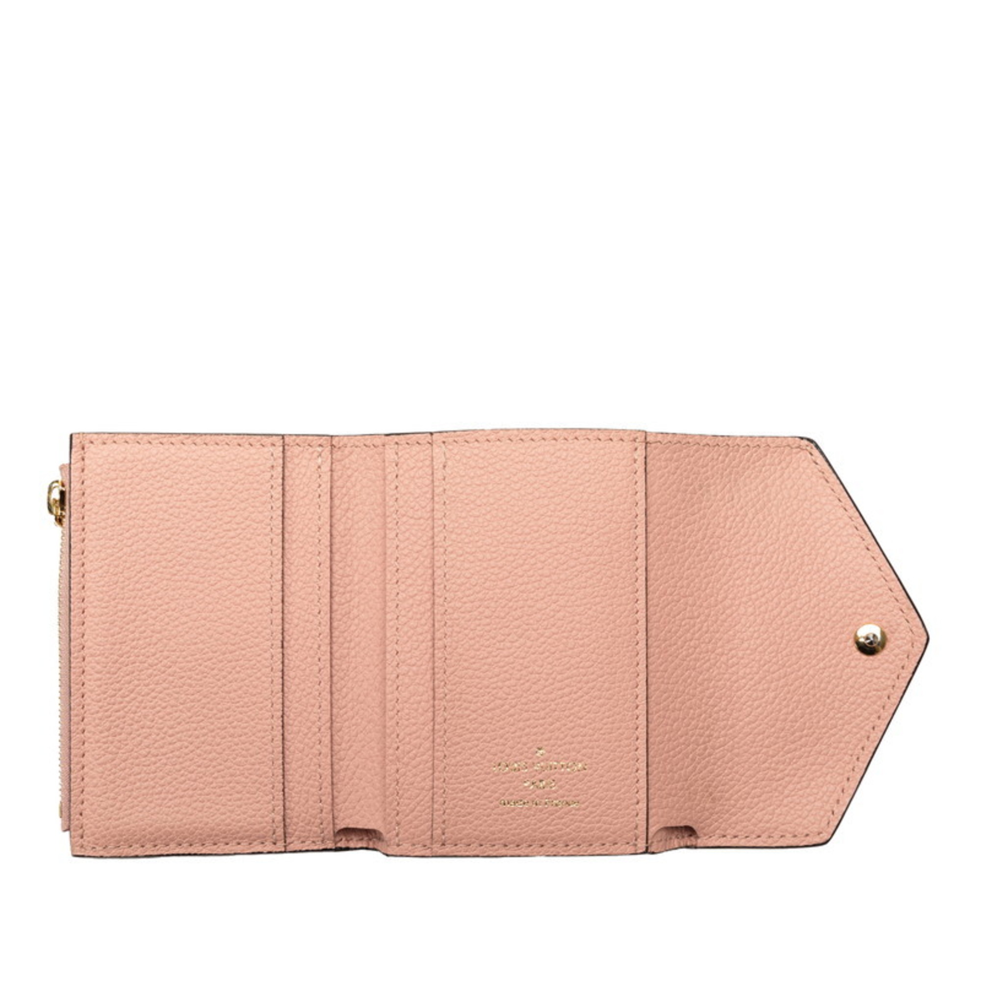 Louis Vuitton Monogram Empreinte Portefeuille Zoe Bi-fold Wallet M62936 Rose Poodle Pink Leather Women's LOUIS VUITTON