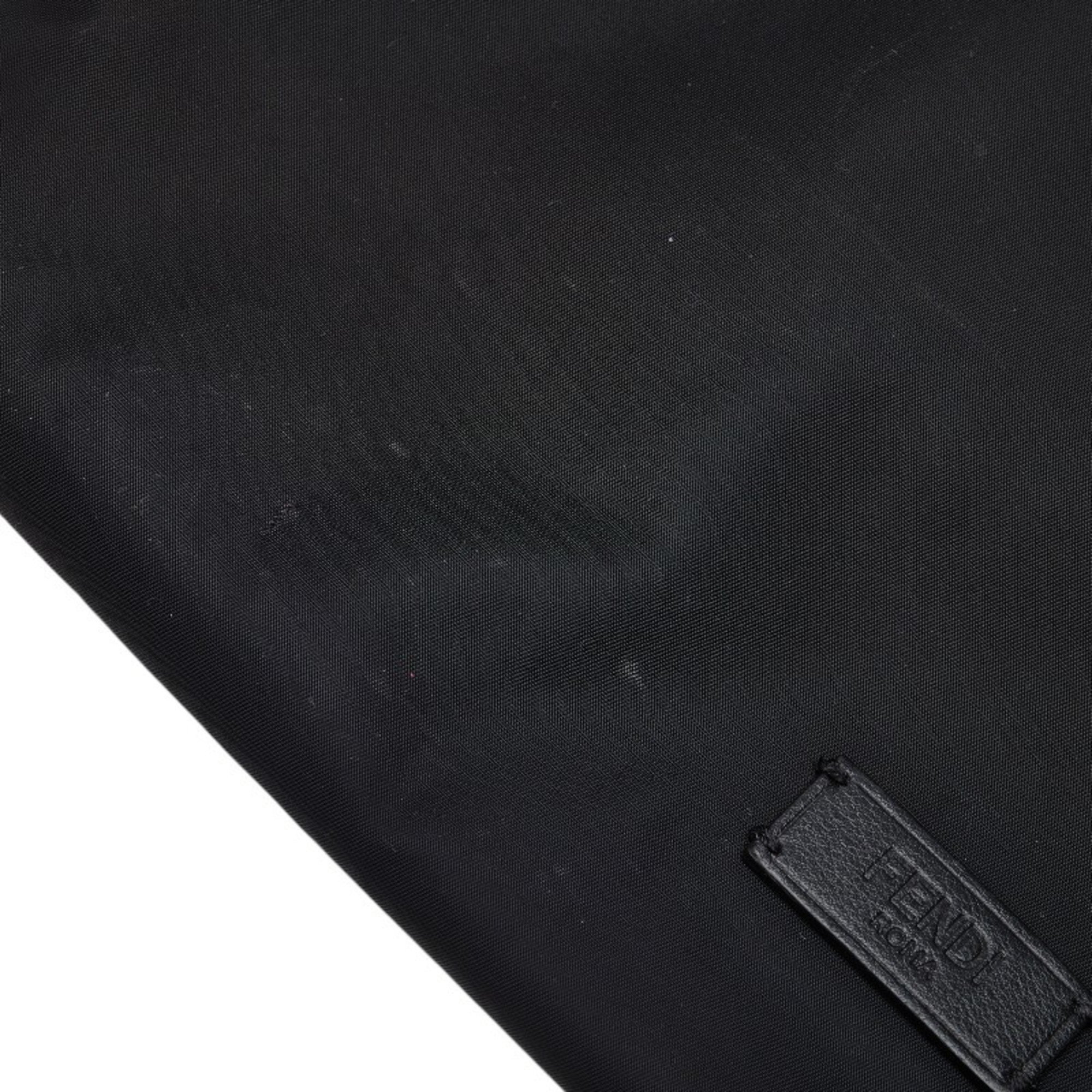 FENDI Monster Bugs Tote Bag 7V32 Black Nylon Leather Women's