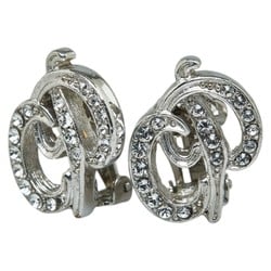 Christian Dior Dior CD motif rhinestone earrings metal for women