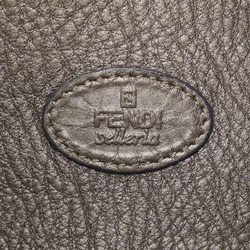 FENDI Selleria Bag Handbag Metallic Grey Leather Women's