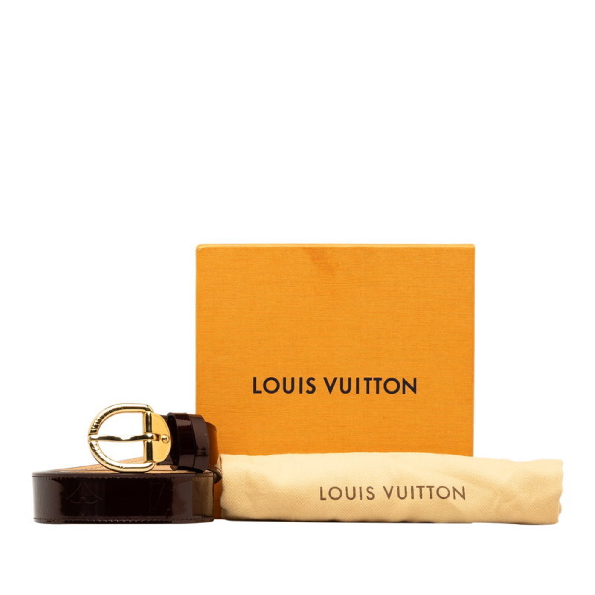 Louis Vuitton Monogram Vernis Santur Belt 80/32 M6979 Amaranth Purple Patent Leather Women's LOUIS VUITTON