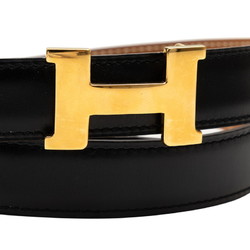 Hermes H Buckle Constance Belt Size: 75 Black Brown Gold Leather Women's HERMES