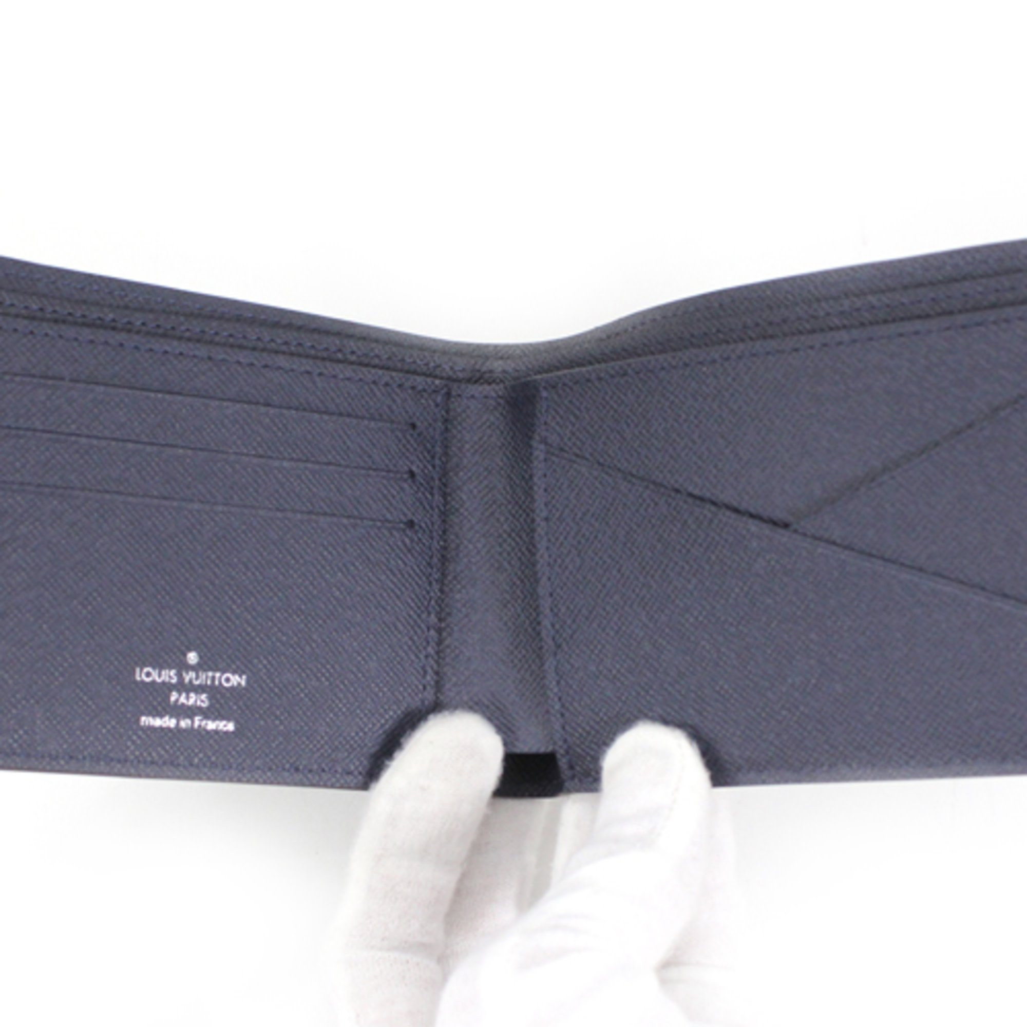 Louis Vuitton Wallet Bi-fold Billfold Portefeuille Multiple Epi Blue Marine Navy Men's M61825 LOUIS VUITTON Compact T4511