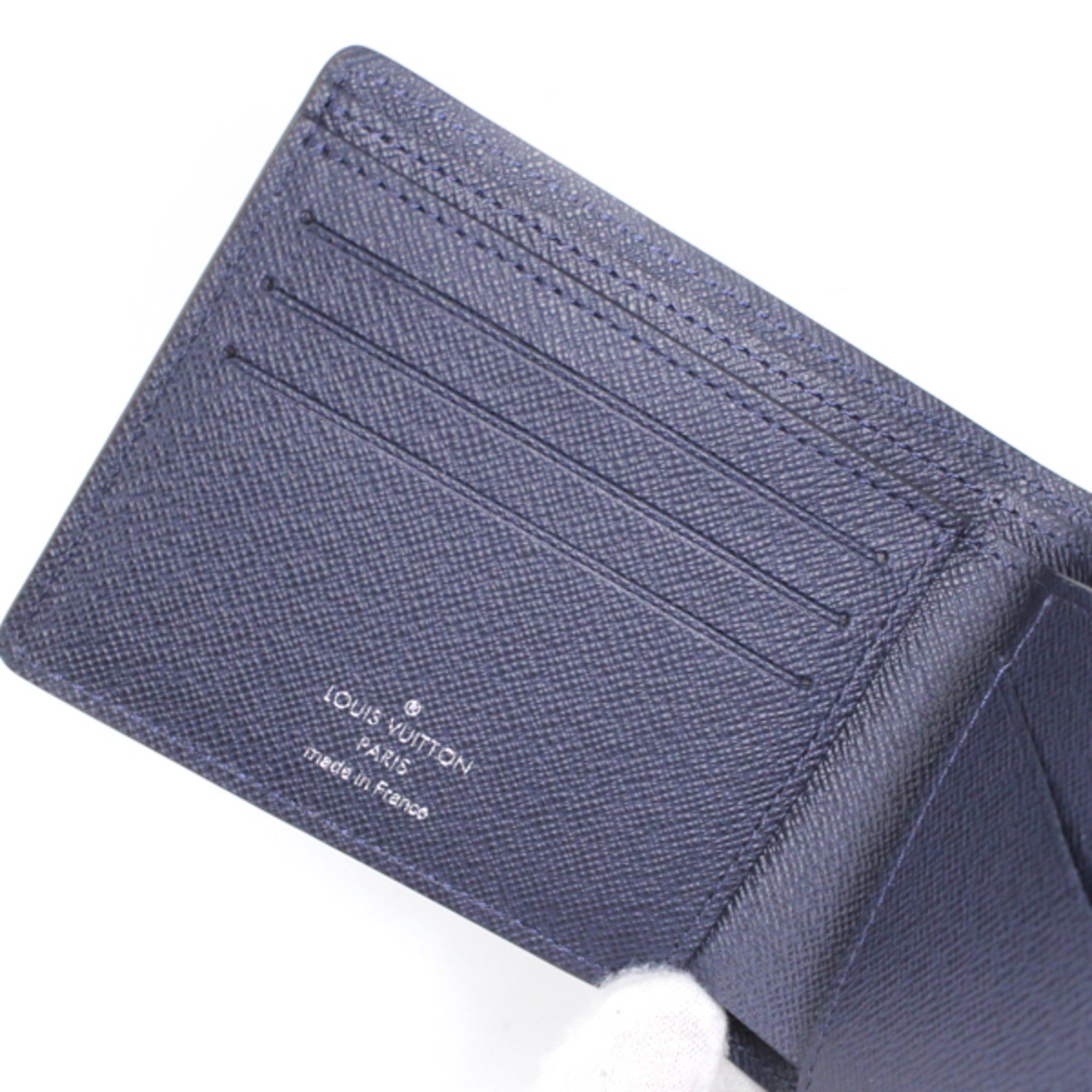 Louis Vuitton Wallet Bi-fold Billfold Portefeuille Multiple Epi Blue Marine Navy Men's M61825 LOUIS VUITTON Compact T4511