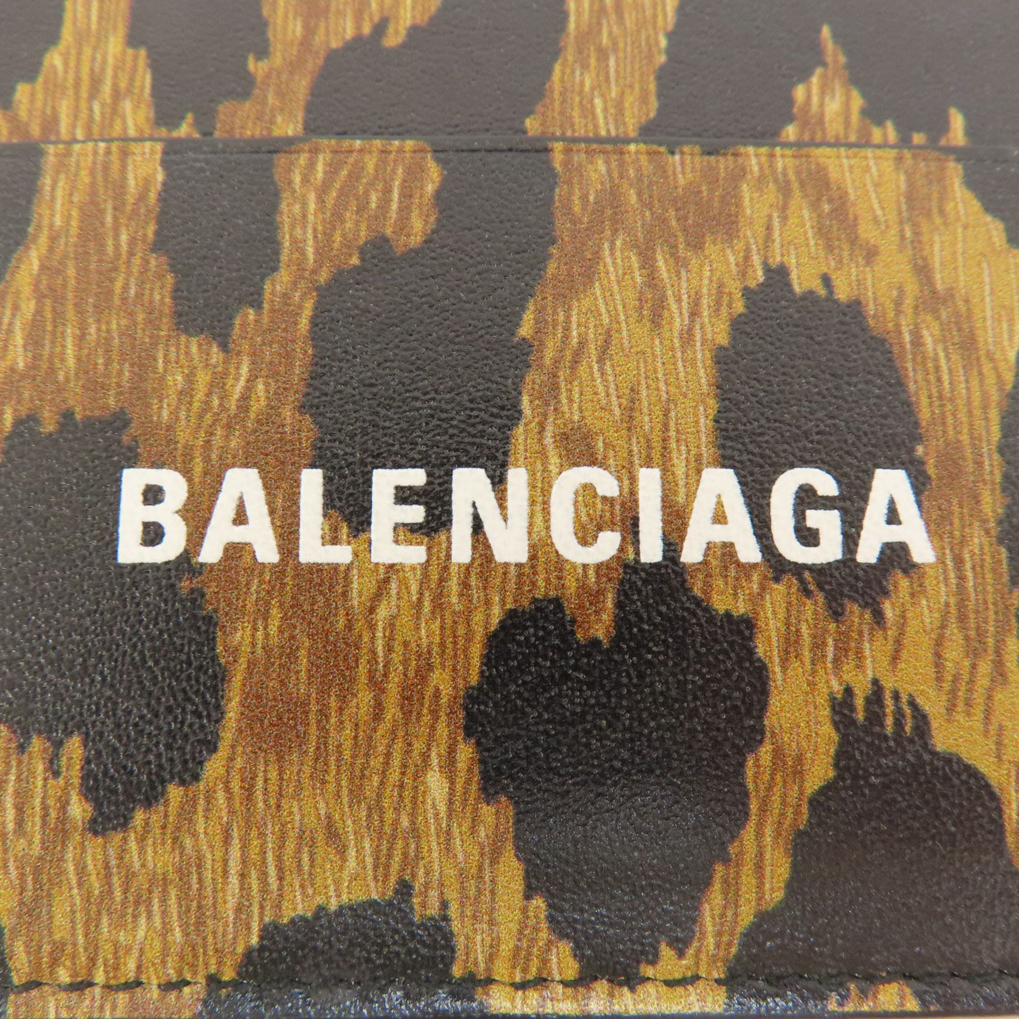 Balenciaga 593812 Leopard Print Card Case Leather Women's BALENCIAGA