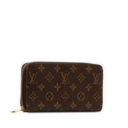 Louis Vuitton Monogram Zippy Wallet Round Long M60017 Brown PVC Leather Women's LOUIS VUITTON