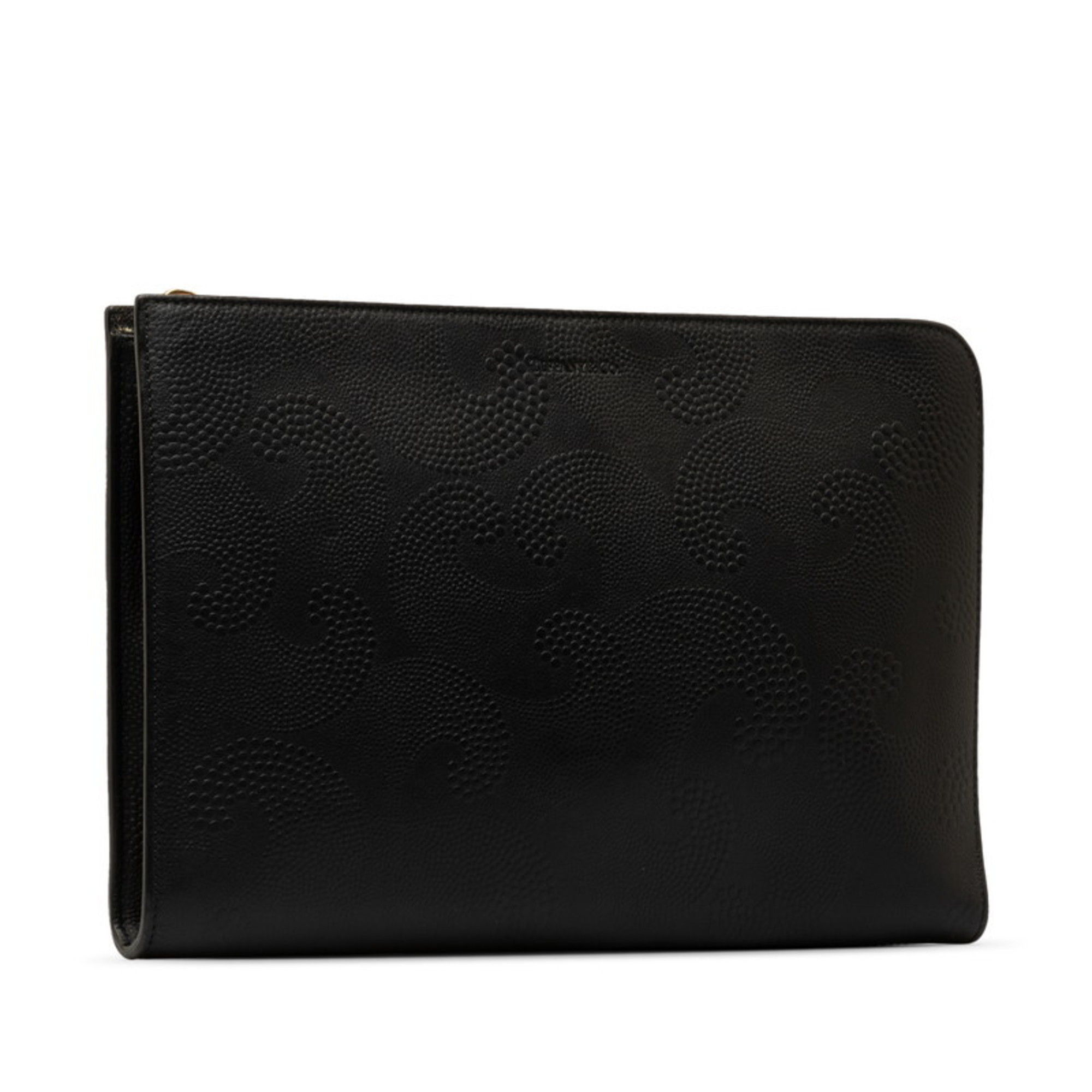 Tiffany clutch bag, black leather, women's, TIFFANY&Co.