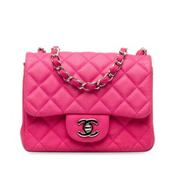 Chanel Matelasse Coco Mark Chain Shoulder Bag Pink Caviar Skin Women's CHANEL