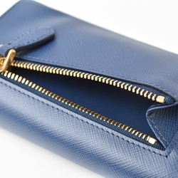 PRADA Folding Wallet 1MC015 SAFFIANO Embossed Leather BLUETTE Blue Outlet
