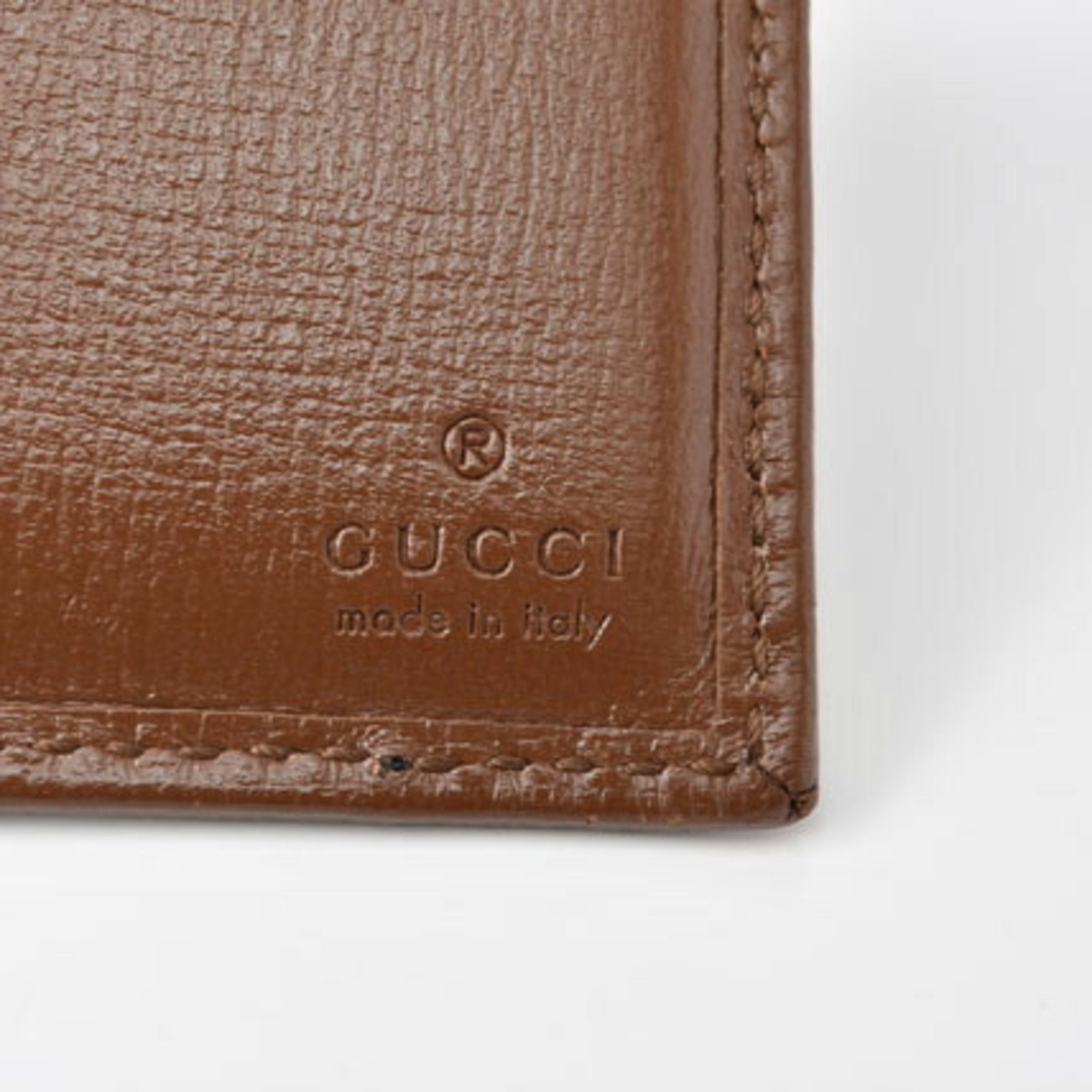 GUCCI Bi-fold Wallet Billfold Interlocking 673001 GG Brown Beige