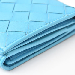 Bottega Veneta Wallet 608072 BOTTEGA VENETA Long Flap Intrecciato Nappa Shiny Calf Light Blue