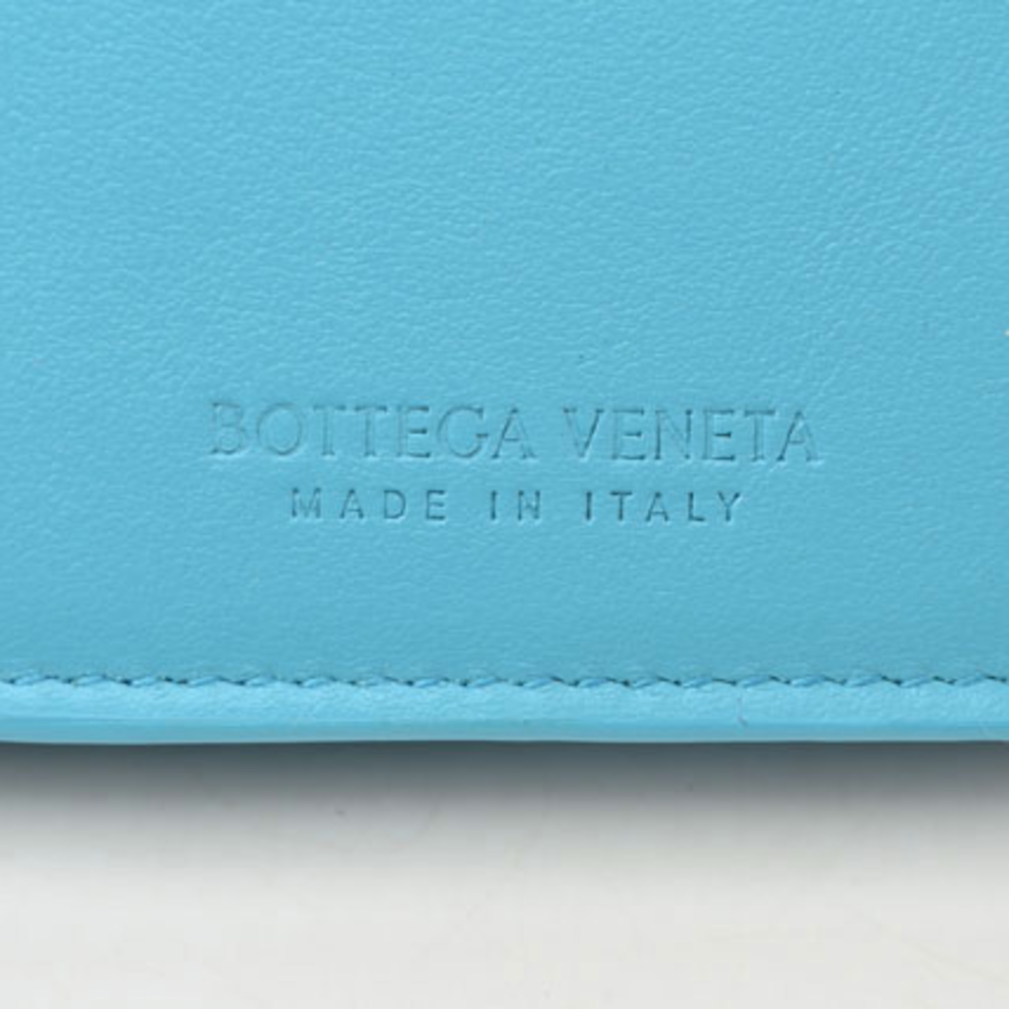 Bottega Veneta Wallet 608072 BOTTEGA VENETA Long Flap Intrecciato Nappa Shiny Calf Light Blue