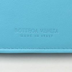 Bottega Veneta Wallet 608072 BOTTEGA VENETA Long Flap Intrecciato Nappa Shiny Calf Light Blue
