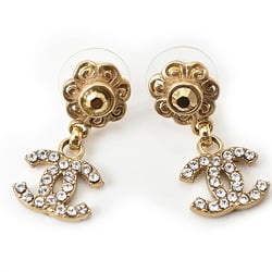 Chanel Earrings CHANEL CC Flower Coco Mark Swing Gold