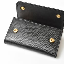 PRADA 6-ring key case, holder, 1PG222, VITELLO MOVE, embossed leather, NERO, black