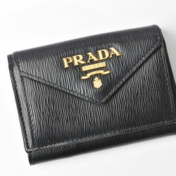 PRADA Coin Case Card VITELLO MOVE Leather NERO Black