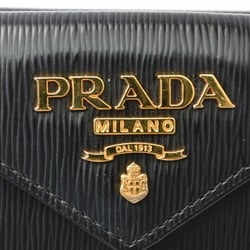 PRADA Coin Case Card VITELLO MOVE Leather NERO Black