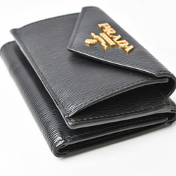 PRADA Coin Case Card VITELLO MOVE Leather NERO Black