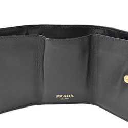 PRADA Coin Case Card VITELLO MOVE Leather NERO Black