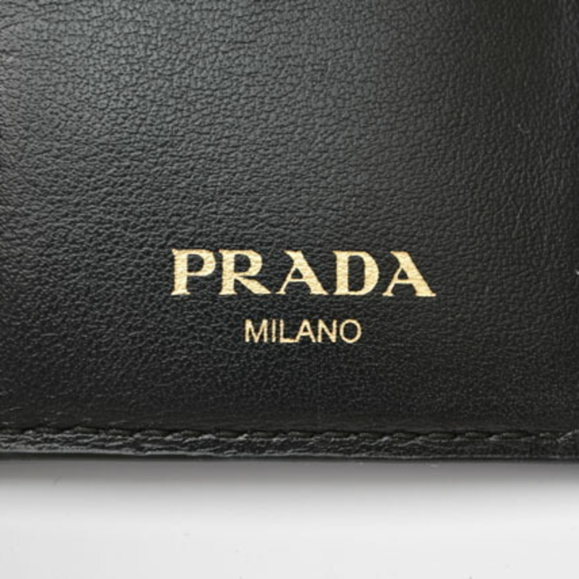 PRADA Coin Case Card VITELLO MOVE Leather NERO Black