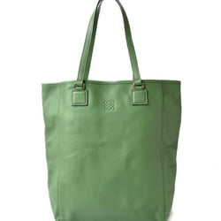 LOEWE Shoulder Bag Shopper Tote Storage Anagram Leather Dark Green