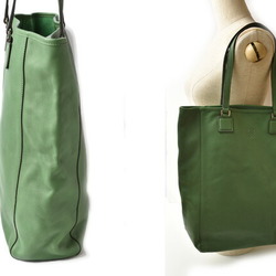 LOEWE Shoulder Bag Shopper Tote Storage Anagram Leather Dark Green