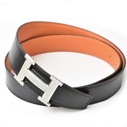 Hermes Belt for Men and Women, HERMES Constance, Size 85, H Buckle, Box Calf, Togo, Black, Orange