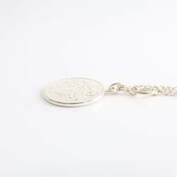 HERMES Hermes Ag925 Au750 Exlibris MM Chain Necklace Silver Gold Women's