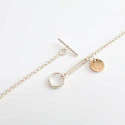 HERMES Hermes Ag925 Au750 Exlibris MM Chain Necklace Silver Gold Women's
