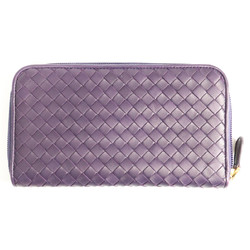 BOTTEGA VENETA 132358 V0013 5004 Intrecciato Round Long Wallet Purple Women's
