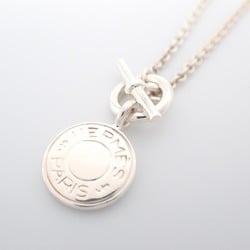 HERMES Ag925 Serie Crude Cell Amulet H Necklace Silver Women's