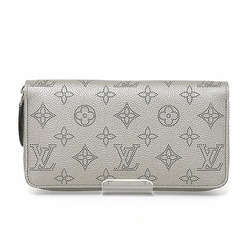 Louis Vuitton Zippy Wallet Monogram Mahina Leather Metallic Grey M81642 Long