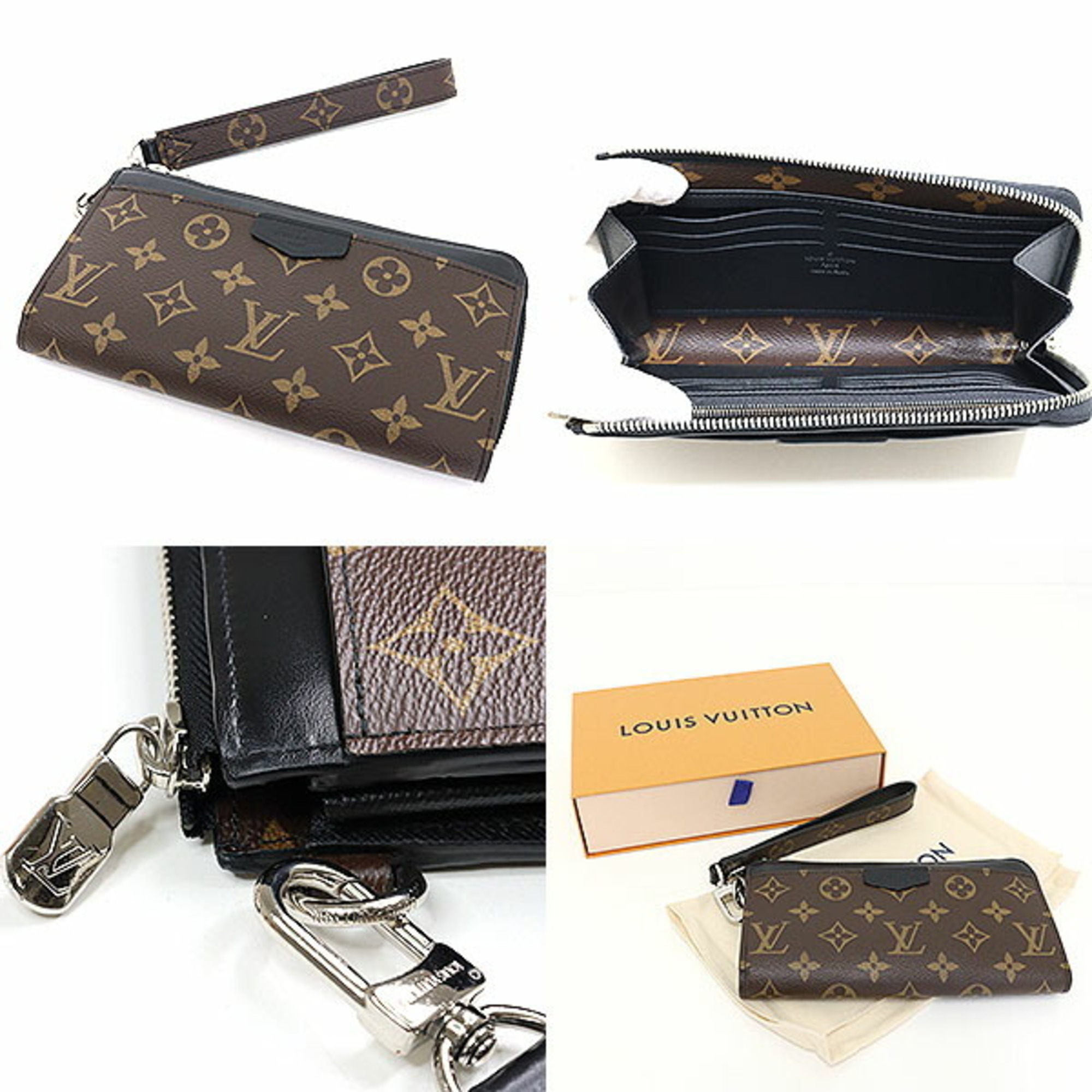 Louis Vuitton Zippy Dragonne Monogram Canvas/Taiga Leather Brown/Black M69407 Long Wallet