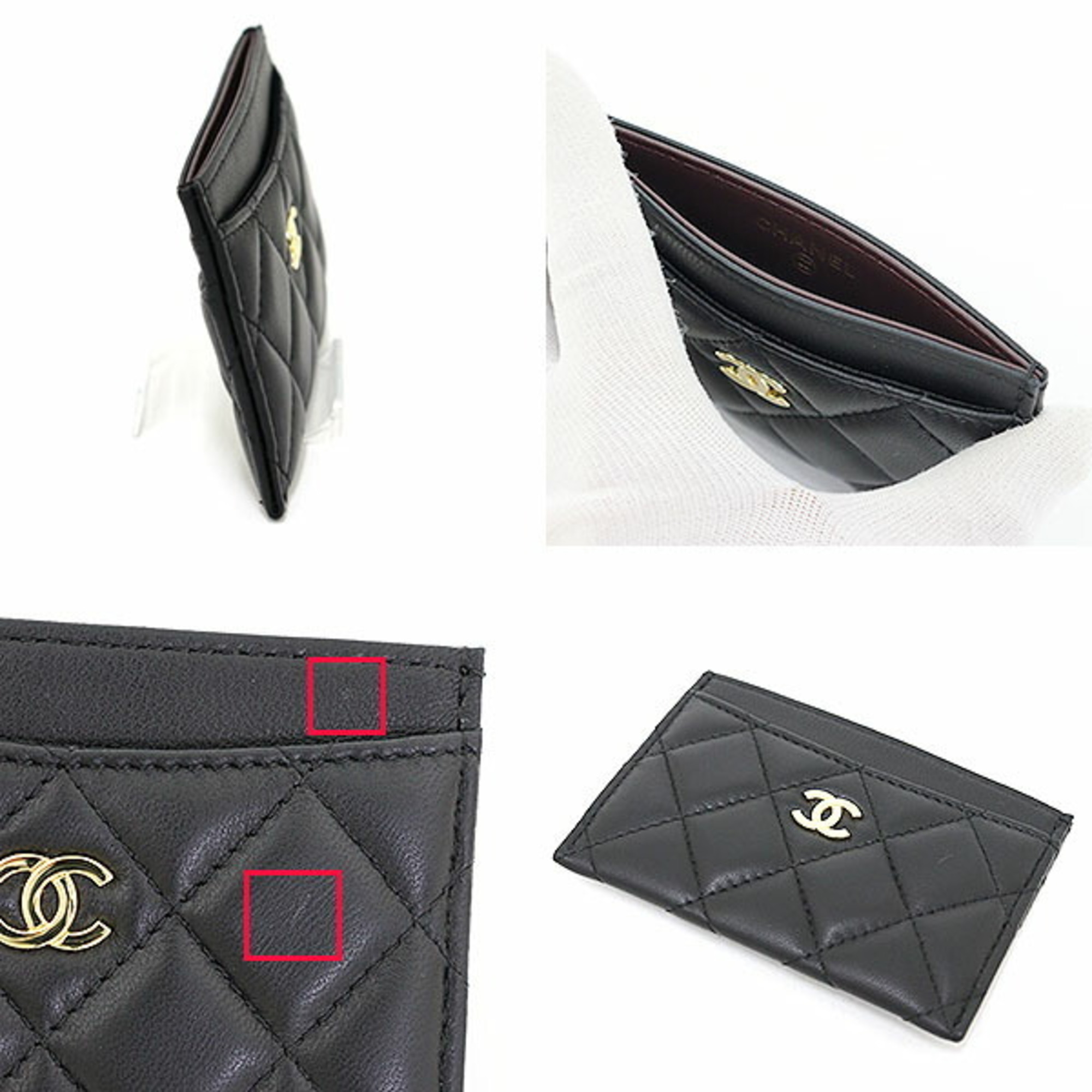 Chanel Classic Card Case Lambskin Black AP0213 Matelasse Coco Mark